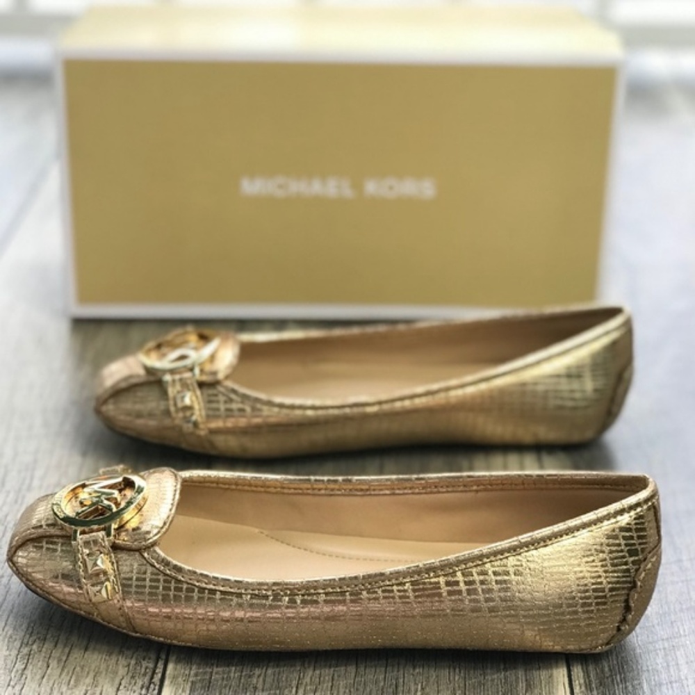 Michel Kors Fulton Moc Embossed Metallic PU Gold - Picture 5 of 7